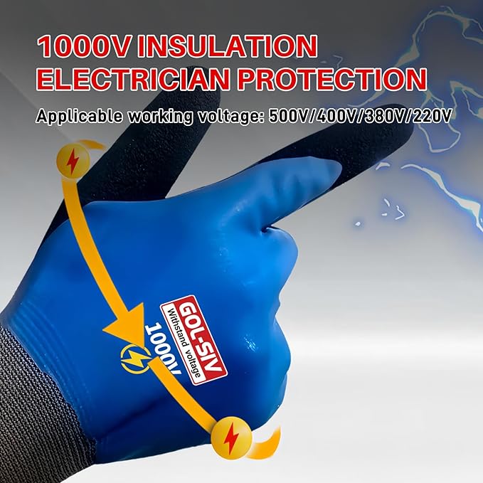 Electrician Gloves 1000V High Voltage, Double Insulated Electrical Gloves - Image 4