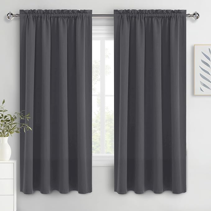 DWCN Blackout Curtains for Bedroom 63 Inch Length 2 Panels Set, Solid Thermal by DWCN