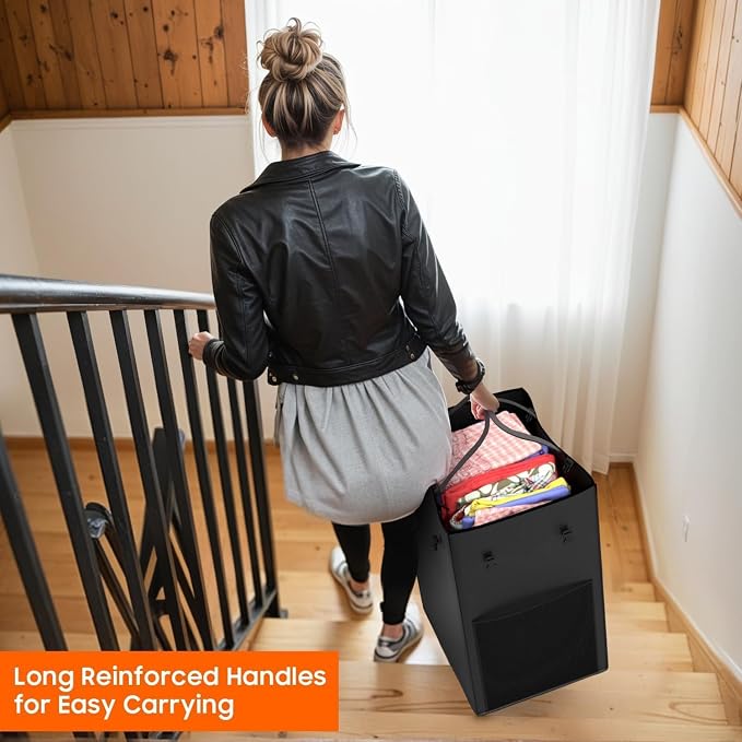 150L Laundry Hamper with Wheels, Rolling Laundry Basket with Metal Frame and - Image 7