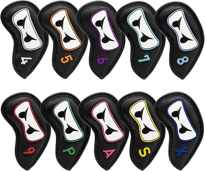 Premium Leather Golf Club Iron Covers by ALIENNANAGolf