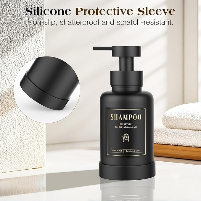 Luxspire Foaming Soap Dispenser, Glass Foam Pump Soap Dispenser, Non-Slip Hand - Image 5