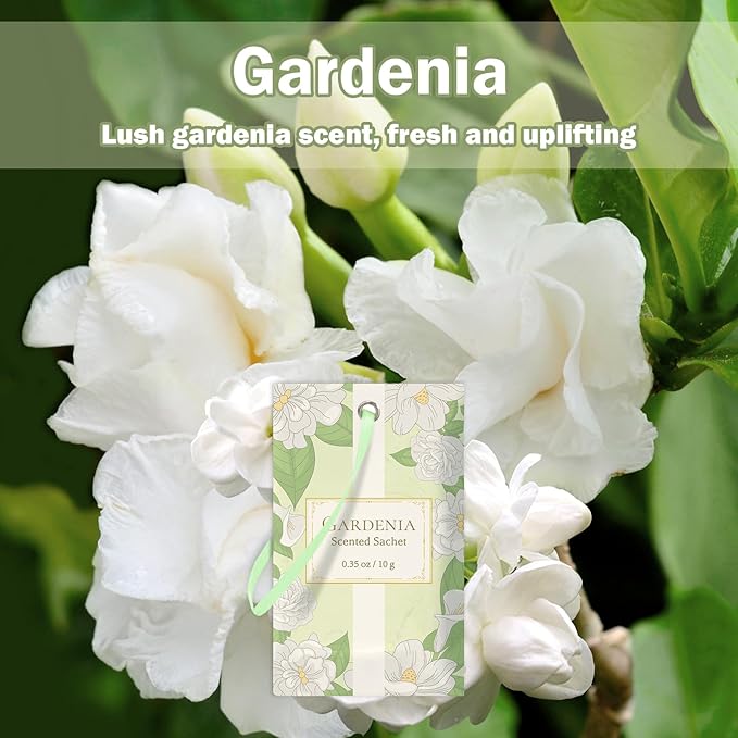 SCENTORINI Scented Sachets for Drawers and Closets, Gardenia Scent 14 Pack - Image 2