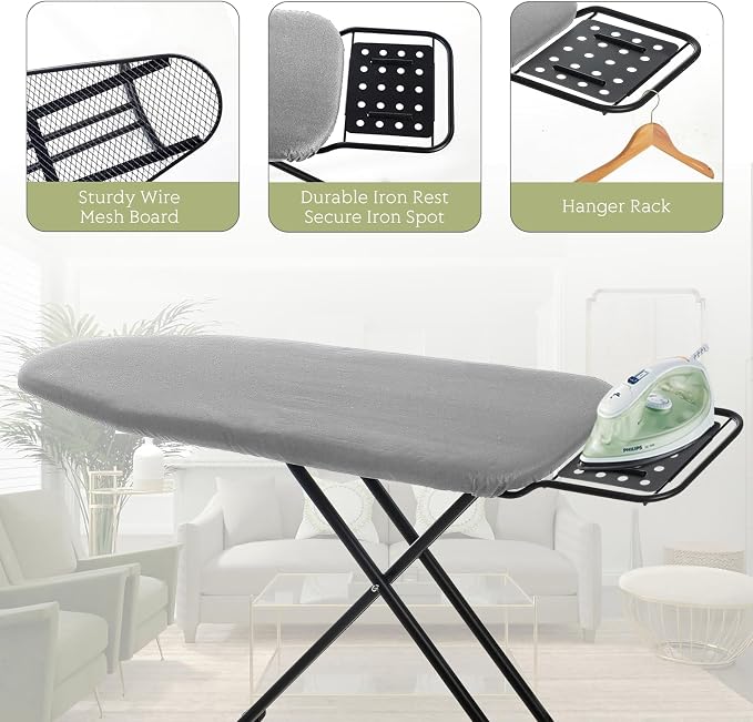 Ironing Board Full Size, RAINHOL 43"x13" Heavy Duty Compact Ironing Board - Image 4
