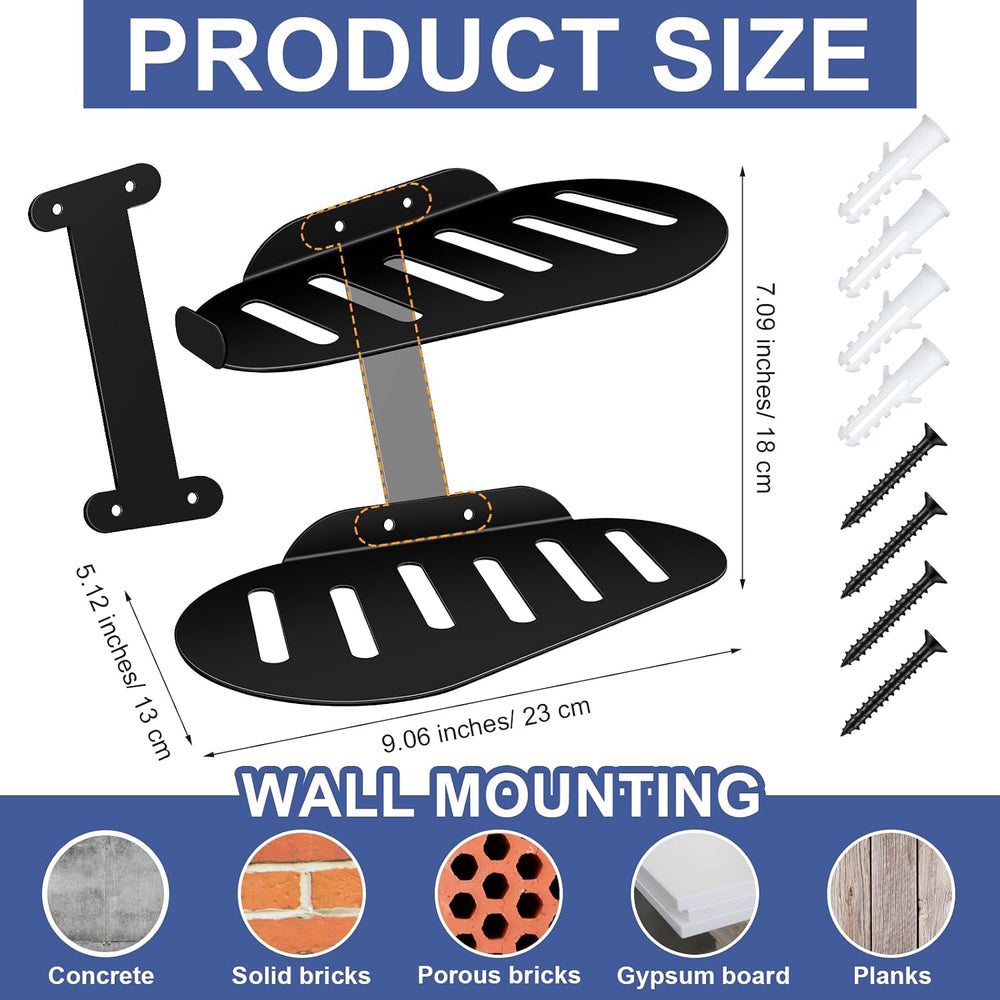 Blulu 4 Sets Floating Shoe Display Shelves for Wall Large Metal Hanging Shoe ...
