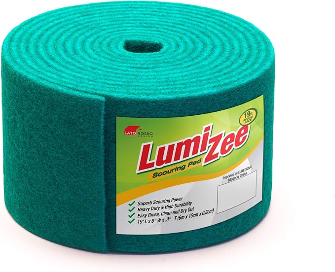 Green Scrubbing Pad Roll 19ft Economy Size Medium Duty Abrasive Scrub Sponge by The+Clever+Cuisine