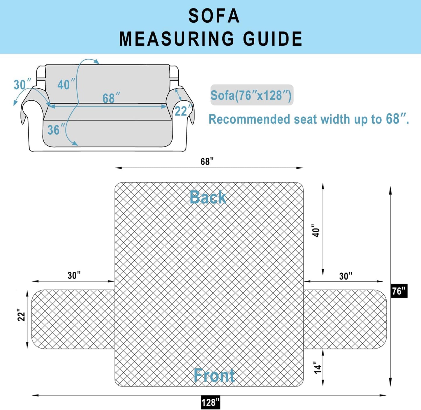 Reversible Couch Cover for 3 Cushion Couch Sofa Cover Washable for Pet Friendly with Elastic Straps Water Repellent(Sofa, Chocolate/Beige)