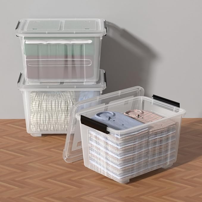 Zopnny 50 Quart 4 Pack Plastic Storage Container - Image 5