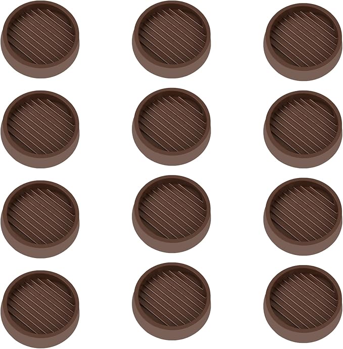 2X2 Round Rubber Caster Cups, Non Slip Furniture Pads, Anti-Slip Gripper by VOCOMO