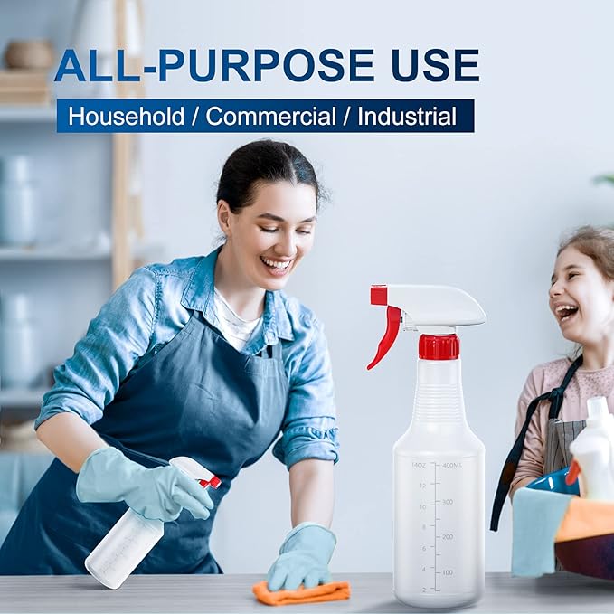 Veco Spray Bottle with Measurements and Adjustable Nozzle, HDPE Plastic Spray - Image 3