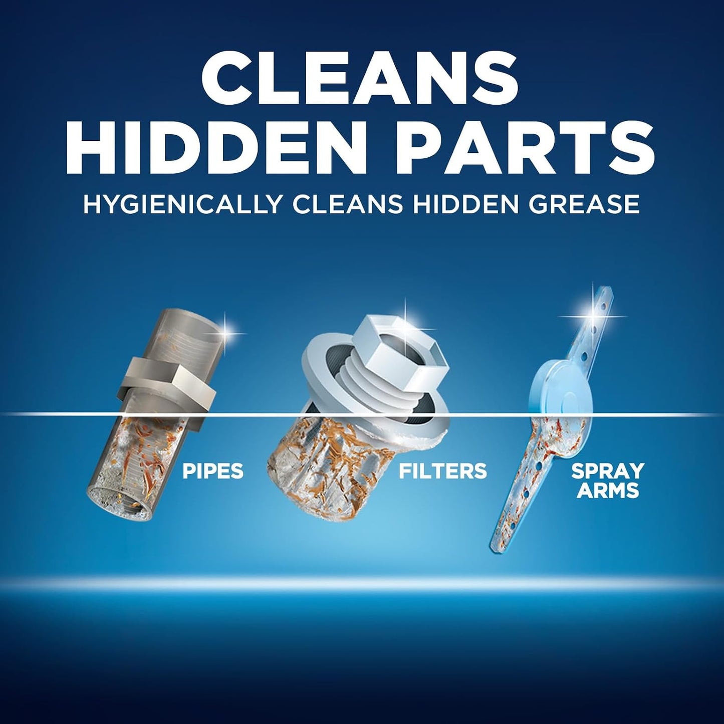 Finish In-Wash Dishwasher Cleaner: Clean Hidden Grease and Grime, 3 ct