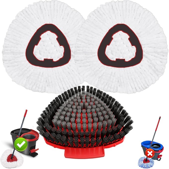 Spin Mop Head Replacement for O Cedar EasyWring 1-Tank System, 2 Mop Replace by Fatmass
