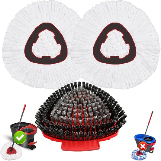 Spin Mop Head Replacement for O Cedar EasyWring 1-Tank System, 2 Mop Replace by Fatmass