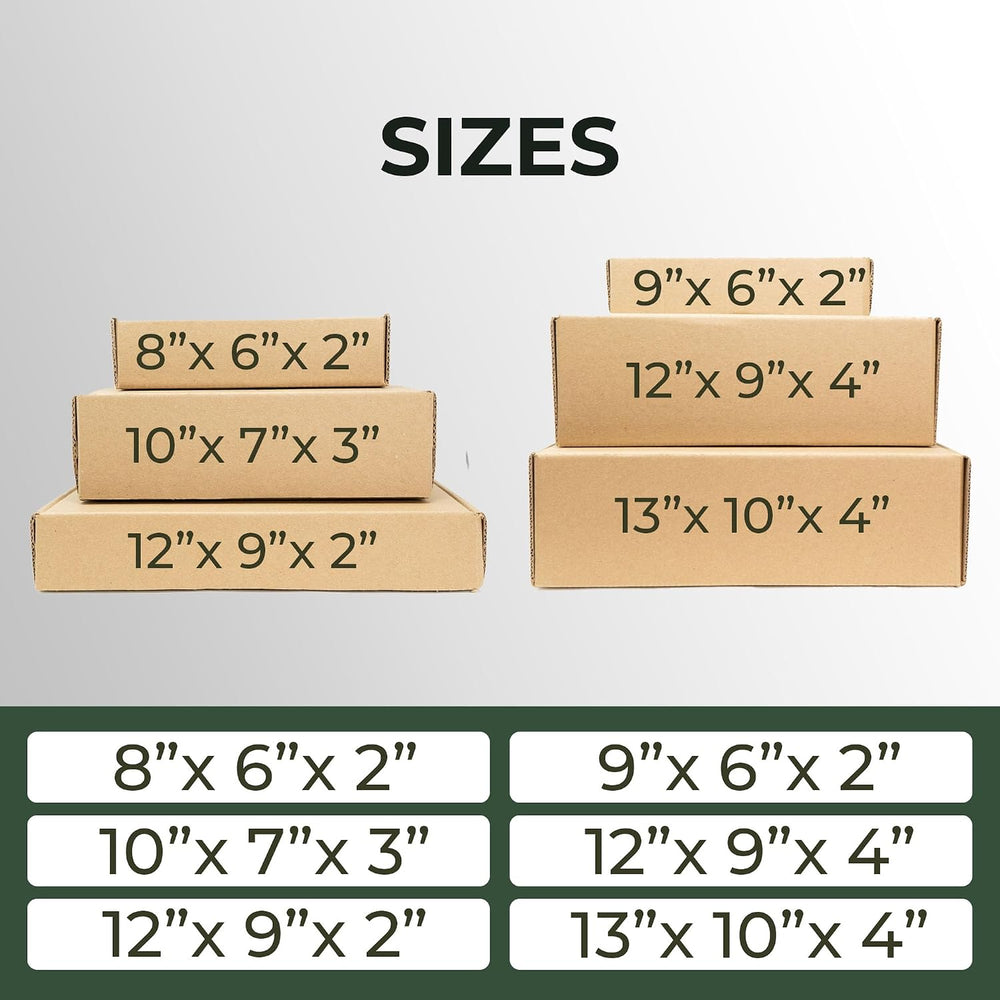 Commercial 32 ECT Shipping Mailer Boxes, 12"x9"x2", 25 Pack