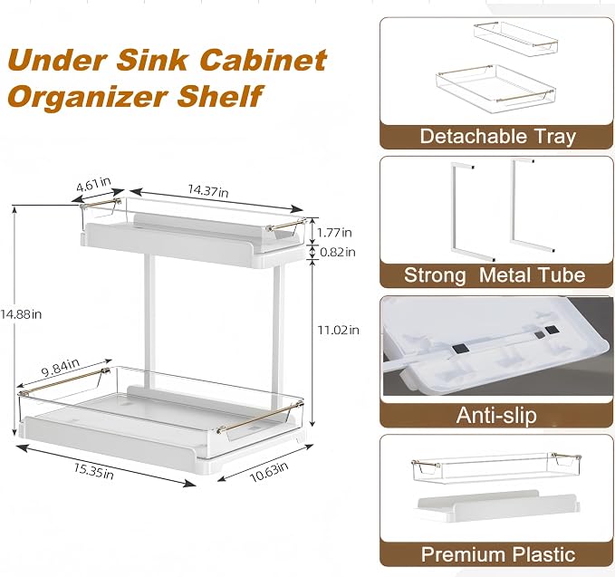 heart & home 1-Pack Under Sink Storage Organizer - Image 2
