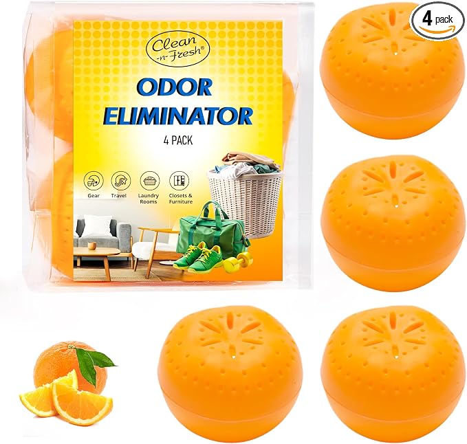 4 Pack Baking Soda Deodorizers, Shoe Deodorizer Balls, Air Freshener by Clean-n-Fresh