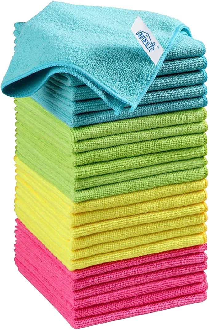 HOMEXCEL Microfiber Cleaning Cloth, 24 Pack Cleaning Rags, Cleaning Towels by HOMEXCEL