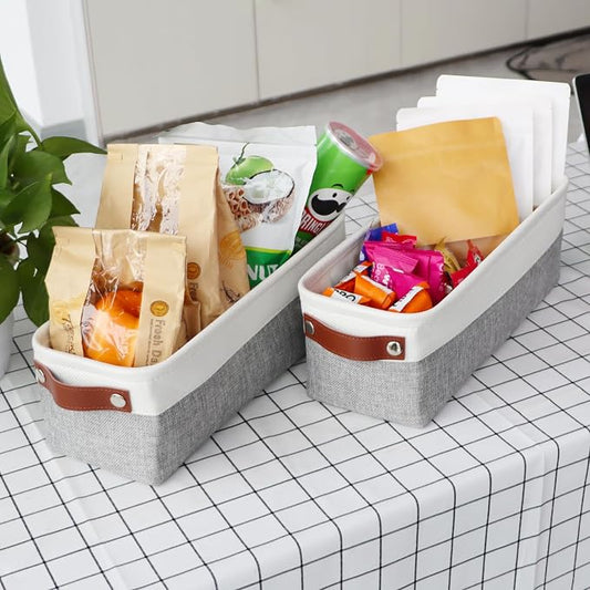 Univivi 4PC Small Fabric Storage Bins, Countertop Organizing Small Items - Image 2