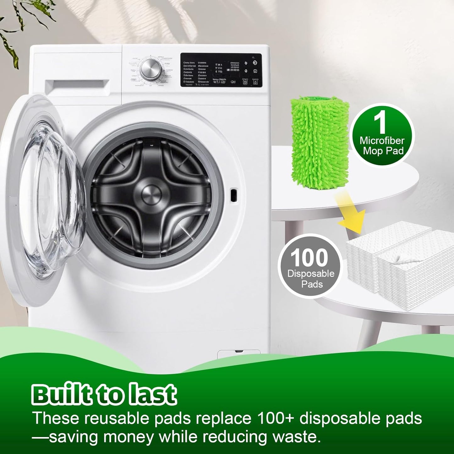 UNIMADE Reusable Microfiber Mop Pads Compatible with Swiffer Sweeper - 6 Replacement Pads + 1 Base Pad - Dry & Wet Sweeping Cloths, Washable Mopping Refills Use for Most Floor Types