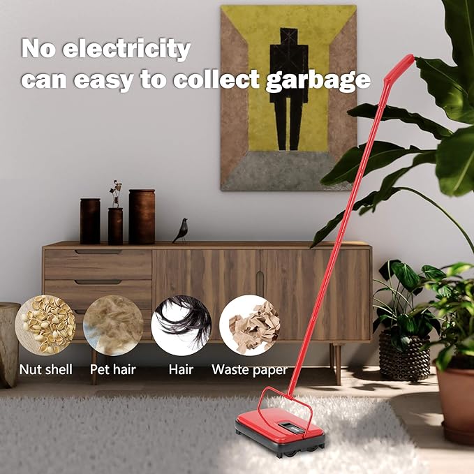 Eyliden Carpet Sweeper, Mini Size Lightweight Hand Push - Image 6