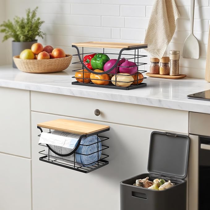 Extra Large Trash Bag Holder Under Sink 2 Pack Stackable Kitchen Storage - Image 4