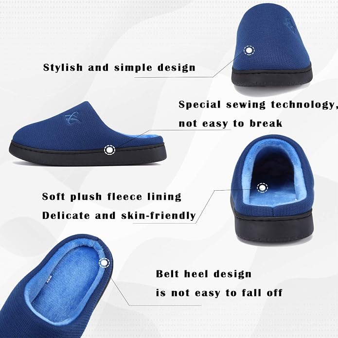 Memory Foam Slippers for Women's and Men's Casual House Shoes - Image 2