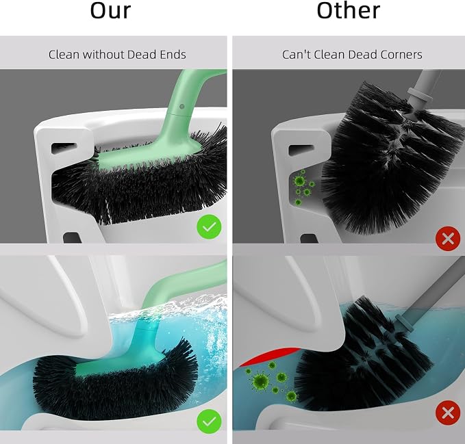 HAMITOR Toilet Bowl Brush Holder Set: Bathroom Deep Cleaning Toilet Cleaner - Image 3