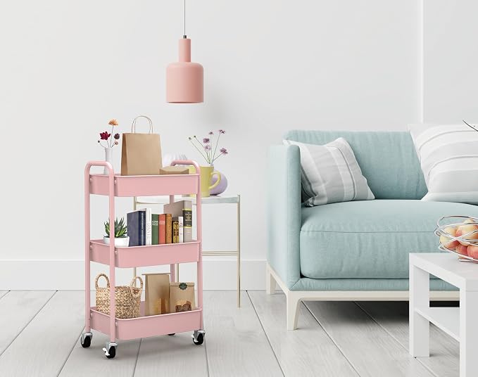CAXXA 3-Tier Rolling Metal Storage Organizer - Image 2