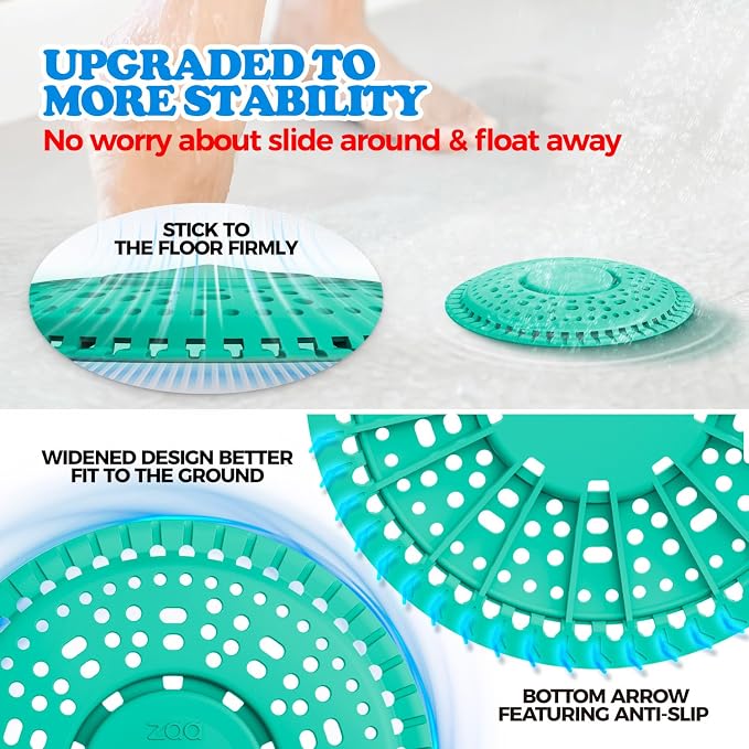 zaa Shower Drain Hair Catcher, 2 Pack Premium Silicone Drain Protector & Shower - Image 3