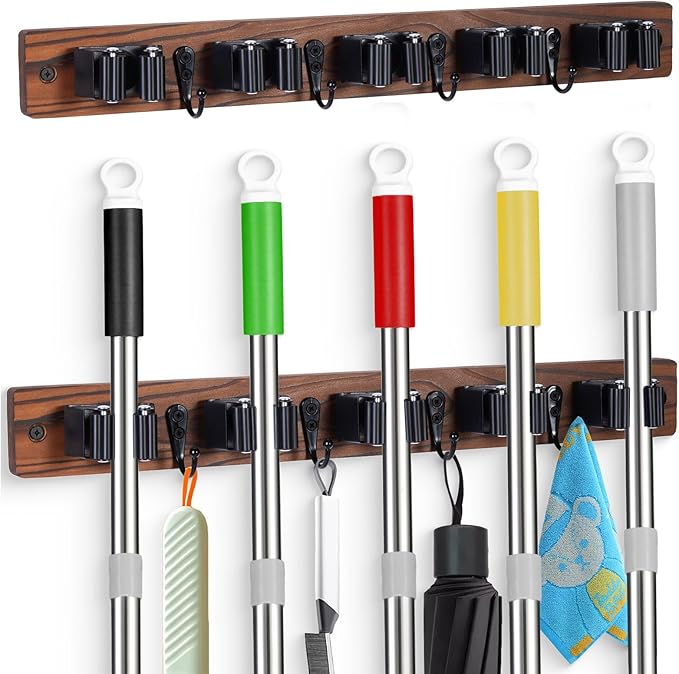 2 PACK Broom Holder Wall Mount by FunCee