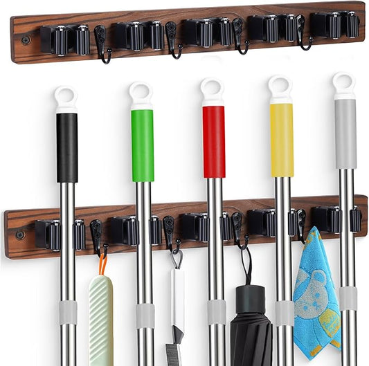 2 PACK Broom Holder Wall Mount by FunCee
