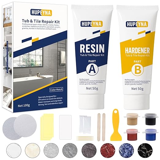 Tub, Tile and Shower Repair Kit, Hupeyna Porcelain Repair Kit, Bathtub Repair by HUPEYNA