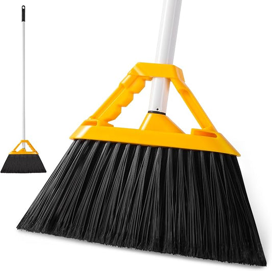 Outdoor Broom with 54'' Long Handle, Heavy Duty Broom by IVYROLL