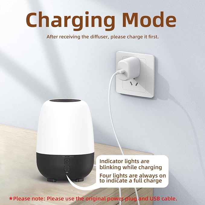 150ML Cordless Essential Oil Diffuser, Built-in 6000mAH Rechargeable Battery - Image 4