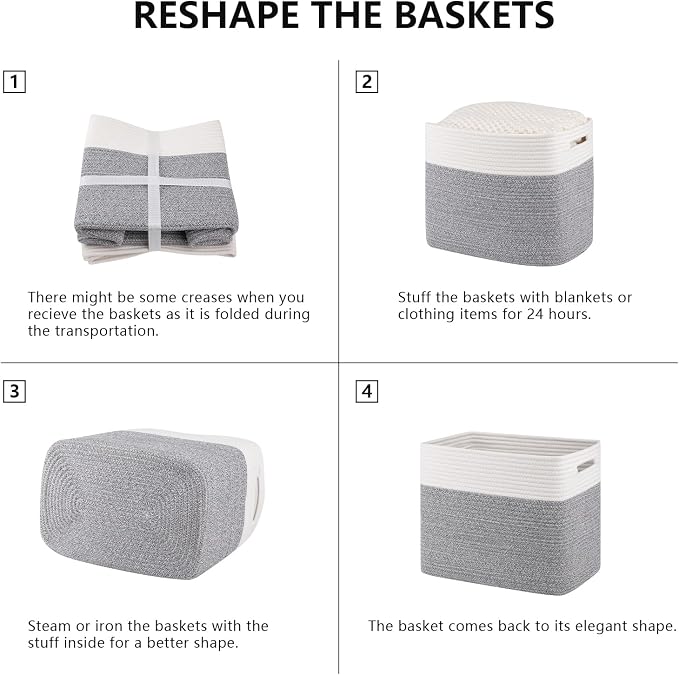OIAHOMY Storage baskets for Shelf, Toy Storage Basket, Collapsible Storage Bins - Image 7