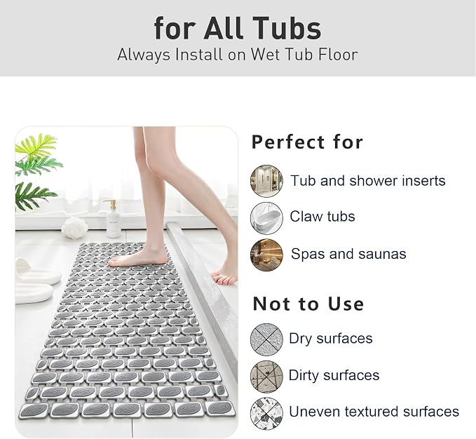 Bath Mat for Tub Non Slip Shower Mat for Elderly - Image 7