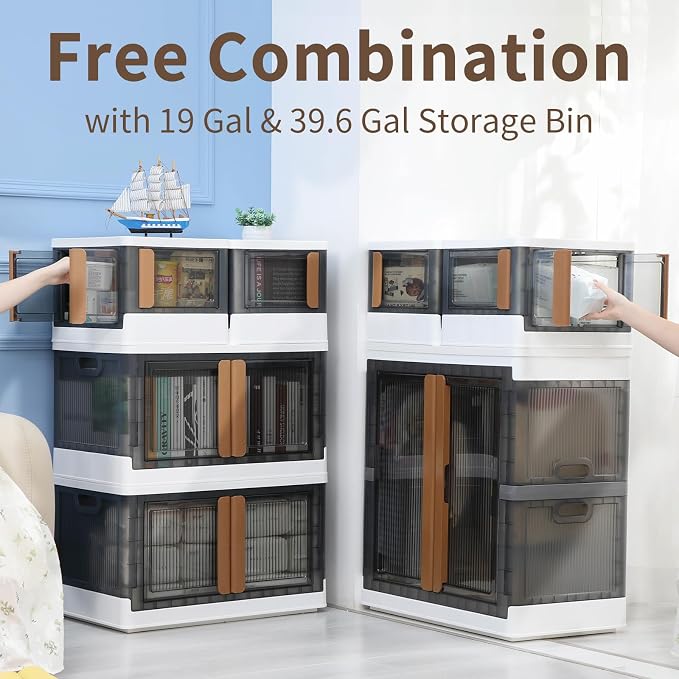 HAIXIN Cube Storage Bins with Lids, organization and storage with 4 Doors - Image 6