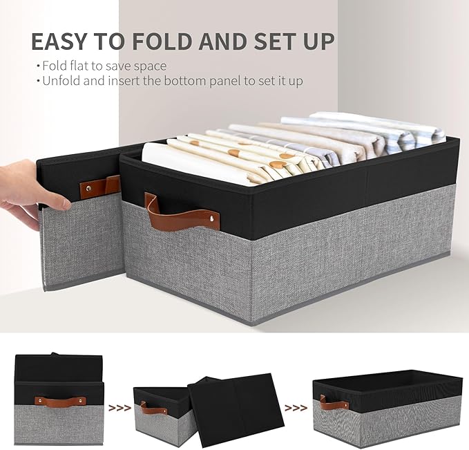 3 Pack Large Capacity Storage Bins Closet Organizer - Image 7