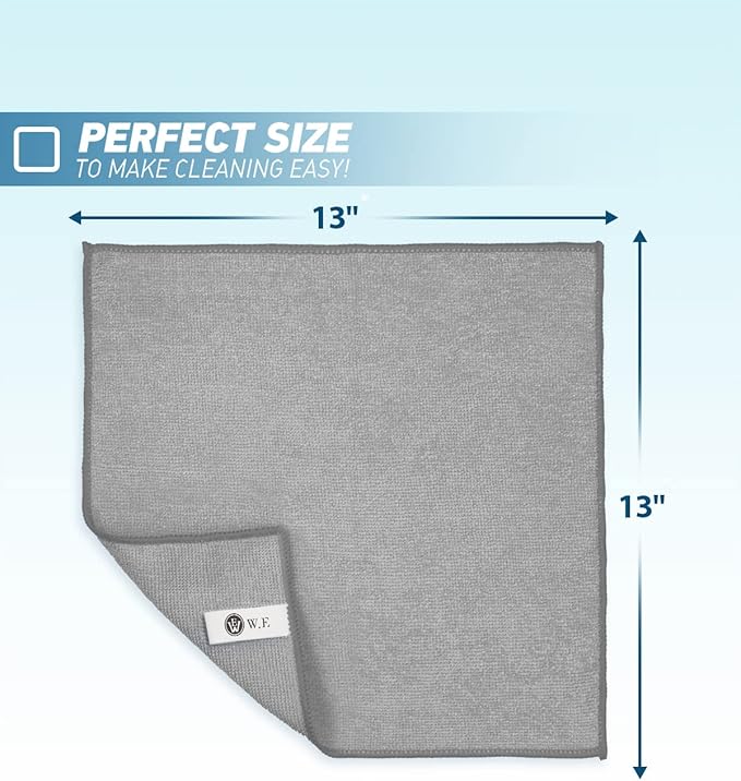 Microfiber Cleaning Cloth Grey-24Pcs 2100 Series Ultra Soft Highly Absorbent - Image 2
