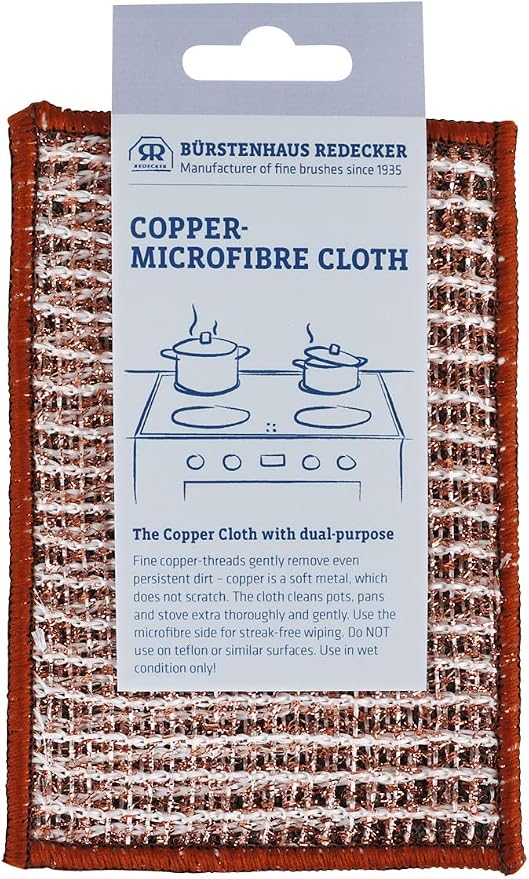 Redecker 2-Ply Woven Copper Scrubbing Cloth & Microfiber Cleaning Wipe – by Redecker