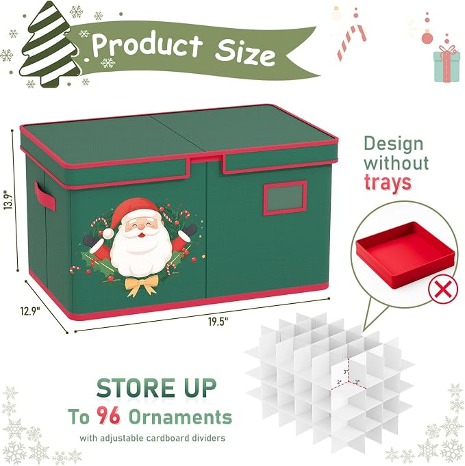 Christmas Ornament Storage Box Christmas Ornament Organizer Storage - Image 2