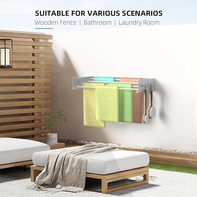 Drying Rack Clothing, Clothes Drying Rack Wall Mounted, Laundry Drying Rack - Image 8