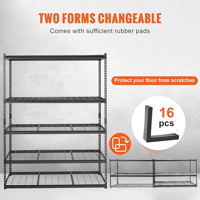 VEVOR Storage Shelving Unit, 5-Tier Adjustable, 2000 lbs Capacity, Heavy Duty