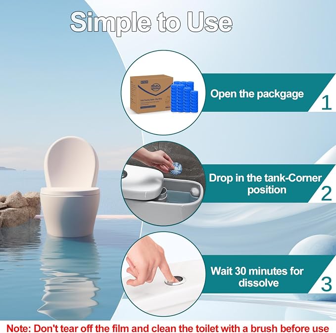 KIISIISO Toilet Bowl Cleaners Tablet 72 PACK, Automatic Toilet Cleaners - Image 6