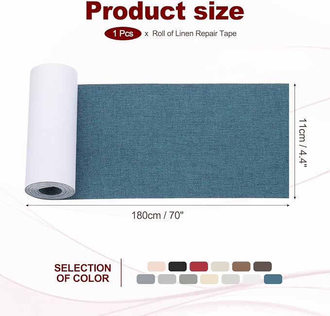 PATIKIL 70x4.4 Inch Linen Repair Tape, Repair Fabric Patch Self Adhesive Couch - Image 2