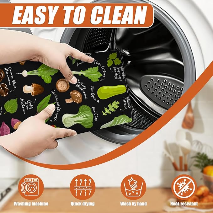 Vegetables Dish Drying Mat for Kitchen Counter Microfiber Absorbent Dish - Image 4