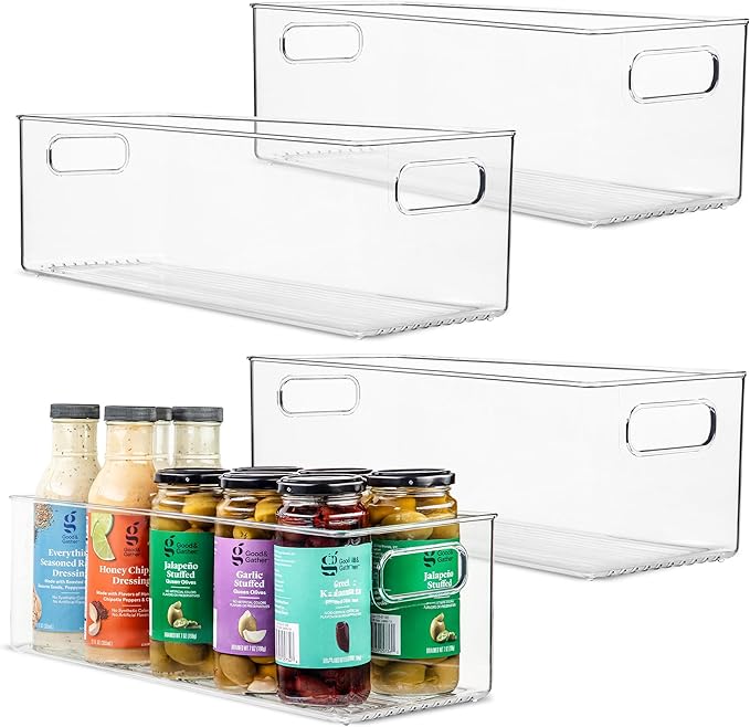 Plastic Food Storage 4 Pack Clear Container Bin by primebox