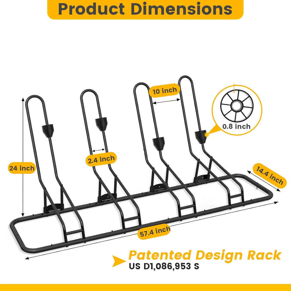 Kingarage 4 Floor Bike Rack, Safeguard Disc Brakes & Derailleurs Design, ...