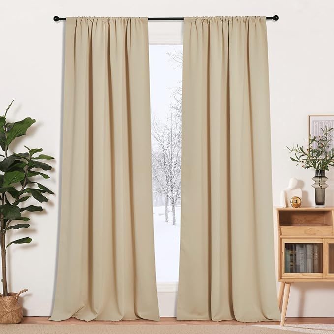 RYB HOME Blackout Curtains for Living Room, Large Window Shades for Bay Window by RYBHOME