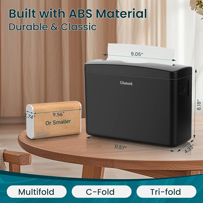 Paper Towel Dispenser Countertop, Compact Trifold Multifold Z Fold Hand Towel - Image 4