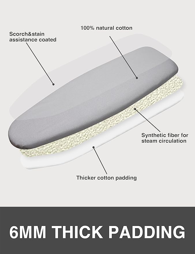 Extra Wide Ironing Board Cover and Pad, Sunkloof 18X49 Ironing Board Cover - Image 3